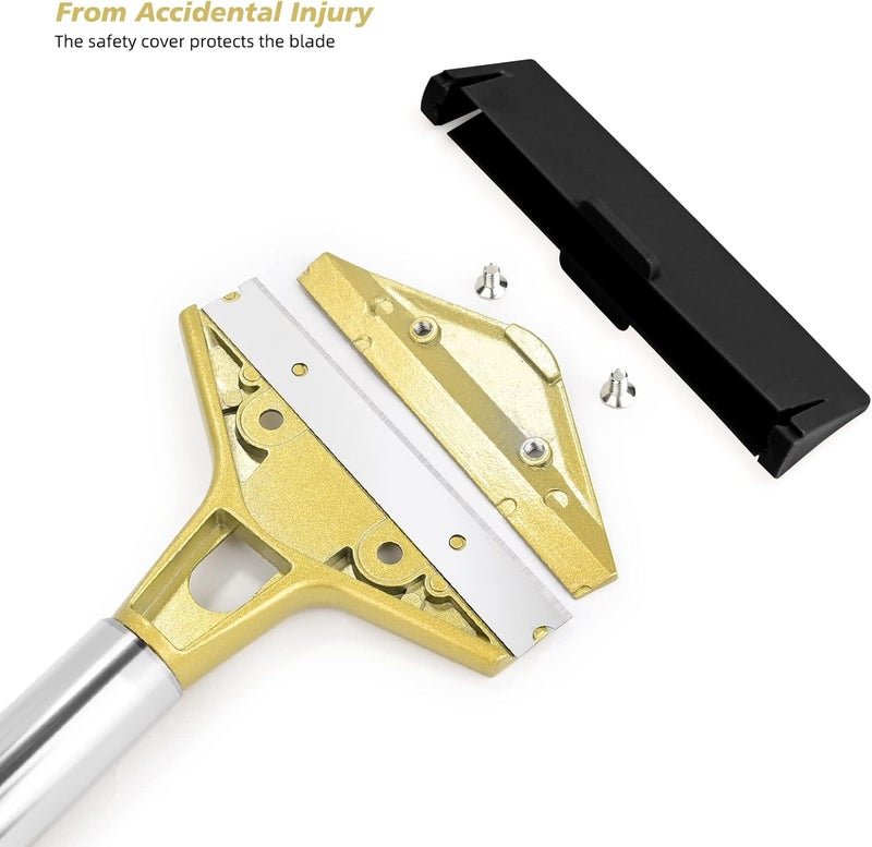 Ehdis Razor Blade Scraper, 1.5'' and 4'' Glass Scraper Tool, Floor Adhesive Remover Scraper with Metal Razor Blades, Paint Scraper Ideal for Cleaning Stove Top, Windows, Grill - Image 3